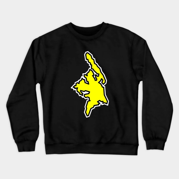 Cortes Island in a Bright Yellow Silhouettte - Fresh and Clean - Cortes Island Crewneck Sweatshirt by City of Islands